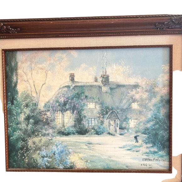 Marty Bell Larkspur Cottage Limited Edition Lithograph Canvas Print #537/900 - Picture 3 of 15